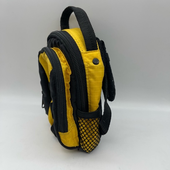 Mini Targus Nylon Camera Storage Backpack Bag Yellow Black Zip Closure Mesh - Picture 3 of 12